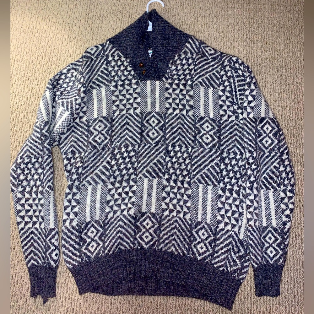 Vintage Giorgio Di Firenze Fashionable Grandpa Sweater 100% virgin wool LARGE
